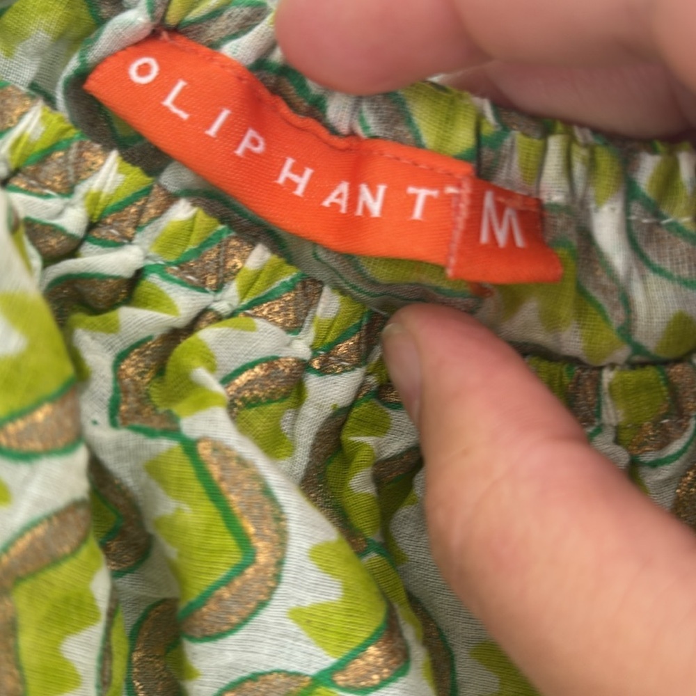 Oliphant Block Print Ruffle Collar Top - image 2